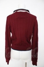 画像2: axes femme / レース×バイカラーニットポロ F ワイン Y-26-09-24-026-AX-TO-SZ-ZY (2)
