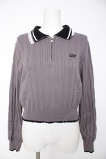 画像1: axes femme / レース×バイカラーニットポロ F グレー Y-26-09-24-027-AX-TO-SZ-ZY (1)