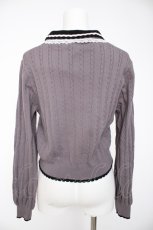 画像2: axes femme / レース×バイカラーニットポロ F グレー Y-26-09-24-027-AX-TO-SZ-ZY (2)