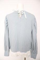 画像2: axes femme / くまボア刺繍レースTシャツ M サックス Y-26-09-24-028-AX-TO-SZ-ZY (2)