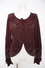 画像1: PINK HOUSE / お花モチーフいっぱいニットカーディガン F ブラウン Y-26-09-24-032-LO-TO-SZ-ZY (1)