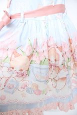 画像3: To Alice / キャットプリントサロペット S サックス Y-26-09-25-041-LO-OP-SZ-ZY (3)