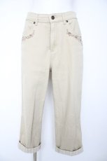 画像1: axes femme / 薔薇刺繍ストレートデニムパンツ M ベージュ Y-26-09-25-061-AX-PA-SZ-ZY (1)