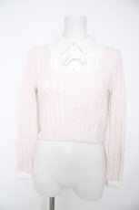画像1: evelyn / バイカラーシャツドッキングニット  ピンク Y-26-09-25-032-LO-TO-SZ-ZY (1)