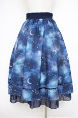 画像2: axes femme / ステラプリントイレヘムスカート F 紺 Y-26-09-26-041-AX-SK-SZ-ZY (2)