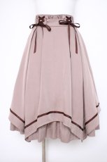 画像1: axes femme / ブーケ刺繍イレヘムスカート F モカ Y-26-09-26-042-AX-SK-SZ-ZY (1)