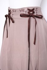 画像3: axes femme / ブーケ刺繍イレヘムスカート F モカ Y-26-09-26-042-AX-SK-SZ-ZY (3)
