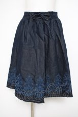 画像1: axes femme / 裾刺繍デニムスカート M インディゴ Y-26-09-26-046-AX-SK-SZ-ZY (1)