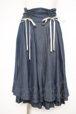 画像1: axes femme / ドロストリボンフレア切替スカート F 紺 Y-26-09-26-050-AX-SK-SZ-ZY (1)