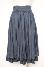 画像2: axes femme / ドロストリボンフレア切替スカート F 紺 Y-26-09-26-050-AX-SK-SZ-ZY (2)