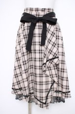 画像1: axes femme POETIQUE / チェックラッフルフリルスカート M 黒 Y-26-09-26-052-AX-SK-SZ-ZY (1)