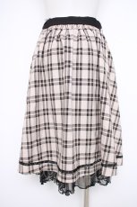 画像2: axes femme POETIQUE / チェックラッフルフリルスカート M 黒 Y-26-09-26-052-AX-SK-SZ-ZY (2)