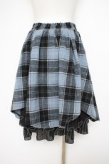 画像2: axes femme POETIQUE / 起毛チェックタックスカート M 黒×ブルー Y-26-09-26-055-AX-SK-SZ-ZY (2)