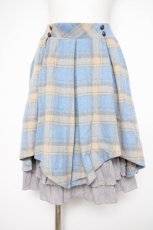 画像1: axes femme POETIQUE / 起毛チェックイレヘムスカート M 生成り×サックス Y-26-09-26-056-AX-SK-SZ-ZY (1)