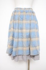 画像2: axes femme POETIQUE / 起毛チェックイレヘムスカート M 生成り×サックス Y-26-09-26-056-AX-SK-SZ-ZY (2)