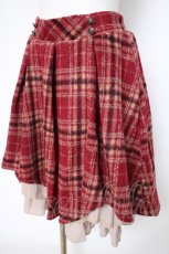 画像3: axes femme POETIQUE / 起毛チェックイレヘムスカート M ワイン Y-26-09-26-057-AX-SK-SZ-ZY (3)