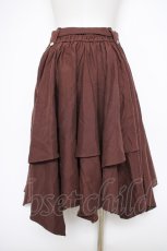 画像2: axes femme / ボリューミーイレヘムミドルスカート F 茶 Y-26-09-26-077-AX-SK-SZ-ZY (2)