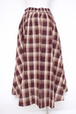 画像2: axes femme / チェック柄レースフリルスカート F 赤 Y-26-09-26-083-AX-SK-SZ-ZY (2)