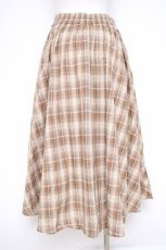 画像2: axes femme / チェック柄レースフリルスカート F ベージュ Y-26-09-26-084-AX-SK-SZ-ZY (2)