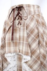 画像3: axes femme / チェック柄レースフリルスカート F ベージュ Y-26-09-26-084-AX-SK-SZ-ZY (3)