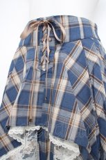 画像3: axes femme / チェック柄レースフリルスカート F ブルー Y-26-09-26-085-AX-SK-SZ-ZY (3)