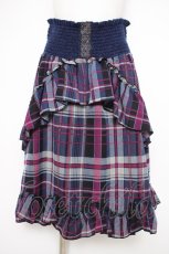 画像1: axes femme / チェックスカート M 紺 Y-26-09-26-088-AX-SK-SZ-ZY (1)
