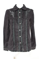 画像1: axes femme / ストーン付きブラウス M 黒 Y-26-09-26-009-AX-BL-SZ-ZY (1)