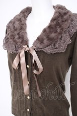 画像3: axes femme / ファーティペット付きカーディガン M カーキ Y-26-09-26-019-AX-TO-SZ-ZY (3)