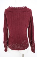 画像2: axes femme / Ｖネックケーブルニットプルオーバー M ワイン Y-26-09-26-023-AX-TO-SZ-ZY (2)