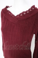 画像3: axes femme / Ｖネックケーブルニットプルオーバー M ワイン Y-26-09-26-023-AX-TO-SZ-ZY (3)