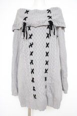 画像1: axes femme / レースアップオフショルプルオーバー M グレー Y-26-09-26-024-AX-BL-SZ-ZY (1)