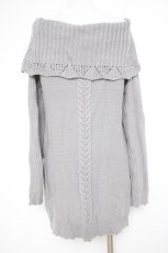 画像2: axes femme / レースアップオフショルプルオーバー M グレー Y-26-09-26-024-AX-BL-SZ-ZY (2)