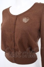 画像3: Emily Temple cute / ハートロゴ刺繍ラメニットカーディガン  ブラウン Y-26-09-28-031-ET-TO-SZ-ZY (3)