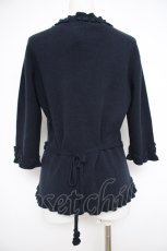画像2: INGEBORG / お花モチーフフリルカーディガン M 紺 Y-26-09-28-037-LO-TO-SZ-ZY (2)