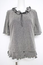 画像1: INGEBORG / リボンカットソーアンサンブル  グレー Y-26-09-28-038-LO-TO-SZ-ZY (1)