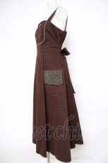 画像2: Maison de FLEUR Petite Robe canone  / ベリーを浮かべるジャンパースカート M ブラウン Y-26-09-28-045-LO-OP-SZ-ZY (2)