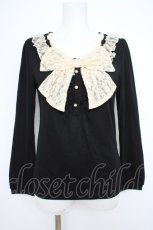 画像1: axes femme / BIGレースリボンプルオーバー M 黒 Y-26-09-28-021-AX-TO-SZ-ZY (1)