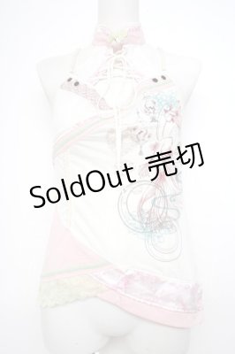 Preview of 流水羽衣天女キャミソール  白×ピンク