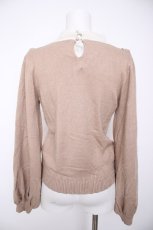 画像2: axes femme / ボウタイブロッキング風ニット M ベージュ Y-26-09-30-050-AX-TO-SZ-ZY (2)