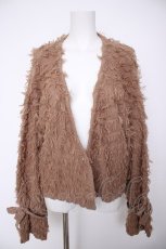 画像1: axes femme / 袖リボンフリンジニットカーディガン  キャッメル Y-26-09-30-052-AX-TO-SZ-ZY (1)