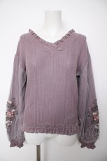 画像1: axes femme / チュールｘ刺繍ニット M ラベンダー Y-26-09-30-055-AX-TO-SZ-ZY (1)