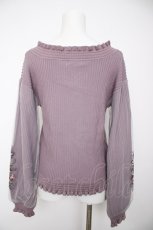 画像2: axes femme / チュールｘ刺繍ニット M ラベンダー Y-26-09-30-055-AX-TO-SZ-ZY (2)