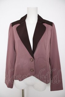 axes femme / バイカラーショートジャケット M モカ Y-26-09-30-056-AX