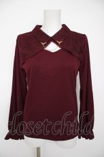 画像2: axes femme / カットワークデザインプルオーバー F ワイン Y-26-09-30-058-AX-TO-SZ-ZY (2)