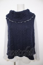 画像1: axes femme / シフォンスリーブニット M ネイビー Y-26-09-30-070-AX-TO-IG-ZY (1)