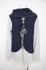 画像2: axes femme / シフォンスリーブニット M ネイビー Y-26-09-30-070-AX-TO-IG-ZY (2)