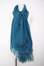 画像1: axes femme POETIQUE / クロス刺繍ストール  グリーン Y-26-09-30-007-AX-ZA-SZ-ZY (1)