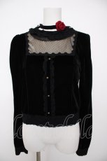 画像1: axes femme / ベロアパワーショルダートップス  黒 Y-26-09-30-073-AX-TO-SZ-ZY (1)