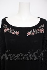 画像3: axes femme / 袖レース刺繍デザインニット L クロ Y-26-09-30-074-AX-TO-IG-ZY (3)