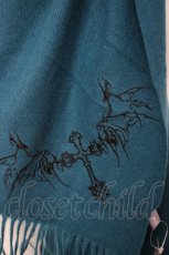 画像2: axes femme POETIQUE / クロス刺繍ストール  グリーン Y-26-09-30-007-AX-ZA-SZ-ZY (2)